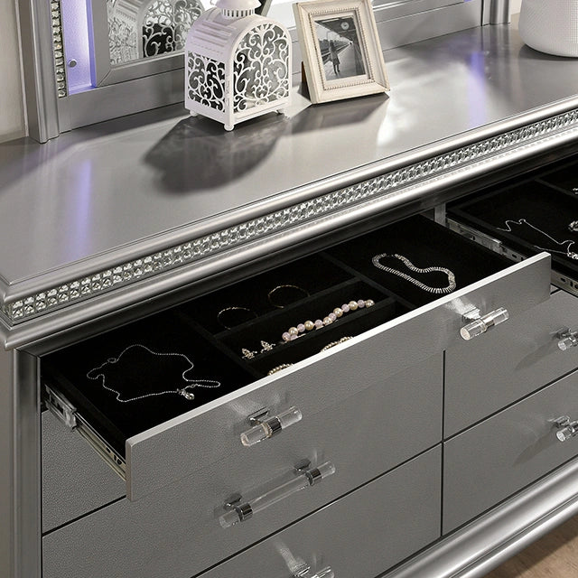 Maddie Bed White & Silver
