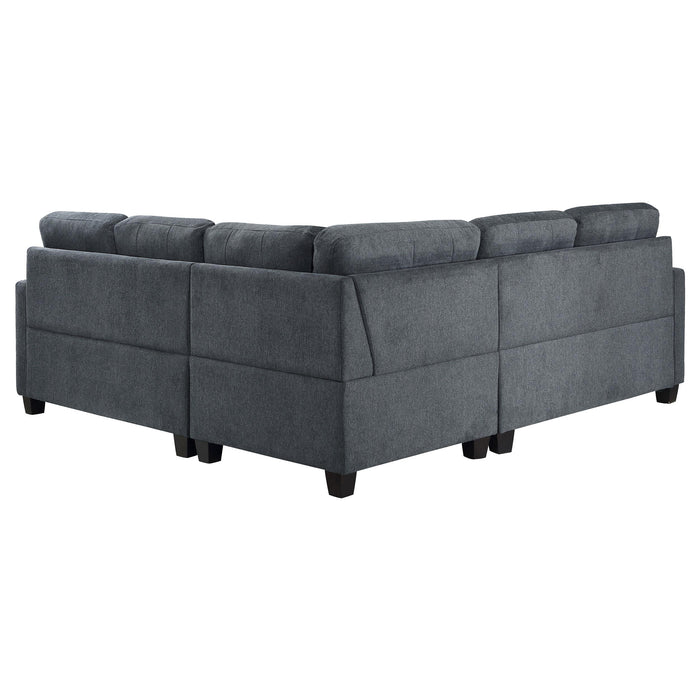 Georgina 3-piece Upholstered Sectional Sofa Steel Beige