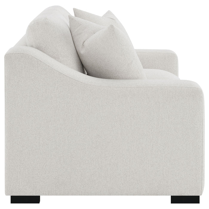 Ashlyn Upholstered Sloped Arms Loveseat White