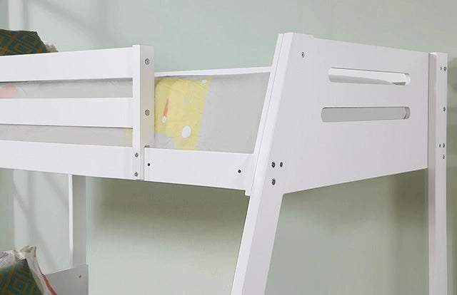 Emilee Twin/Full Bunk Bed White, Grey, Espresso, & Black