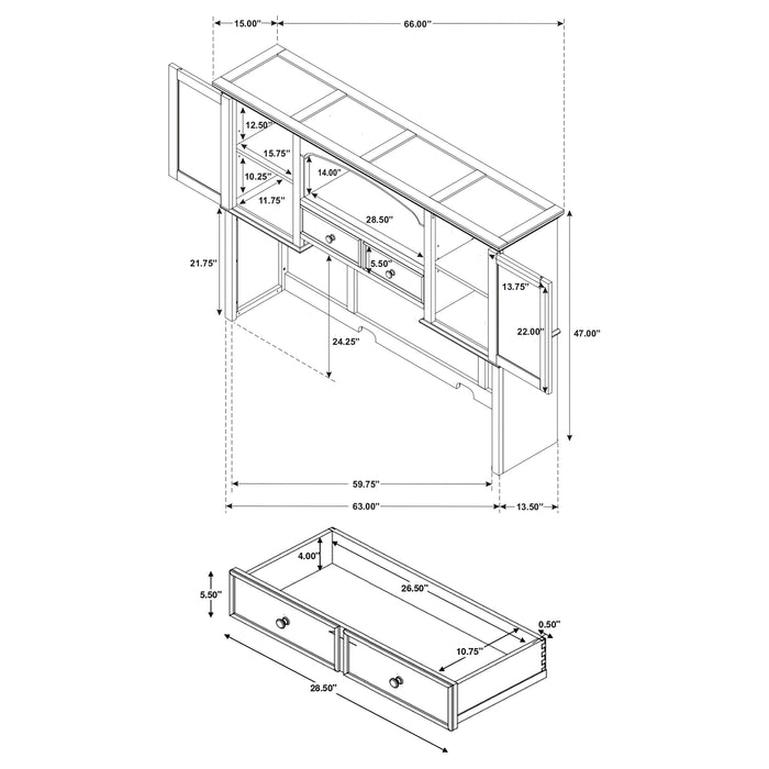 Hartshill Credenza Desk with Hutch