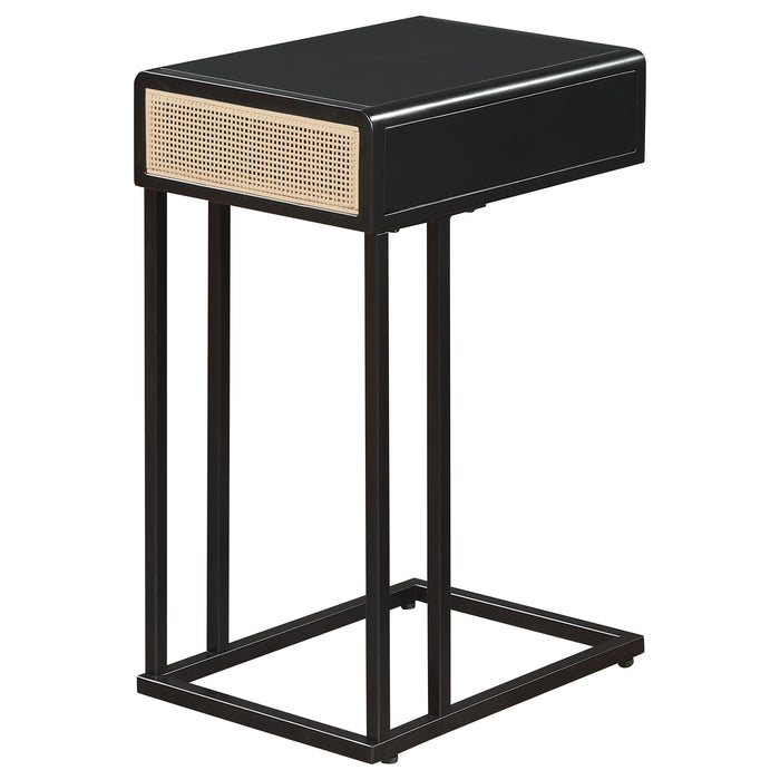 Amherst 1-drawer Radio Weave Cane Metal Side Table