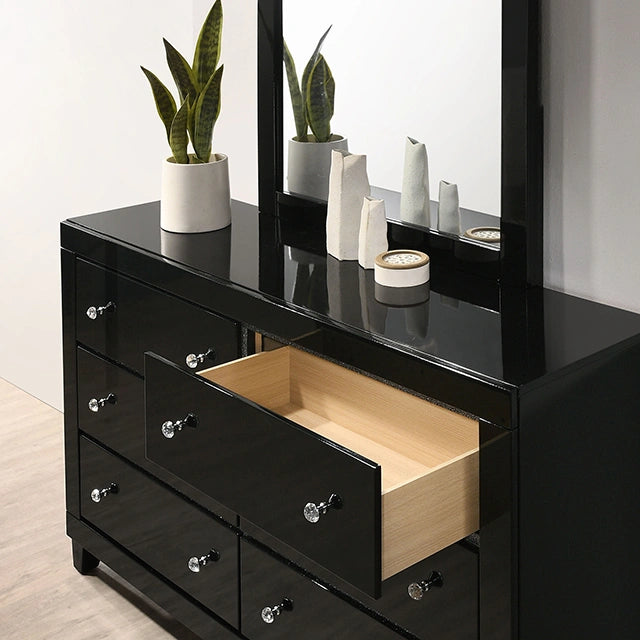 MAGDEBURG Cal.King Bed, Black & White