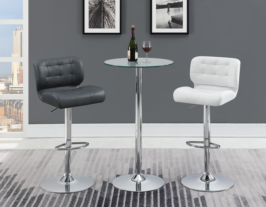 Abiline Glass Top Round Bar Table Chrome