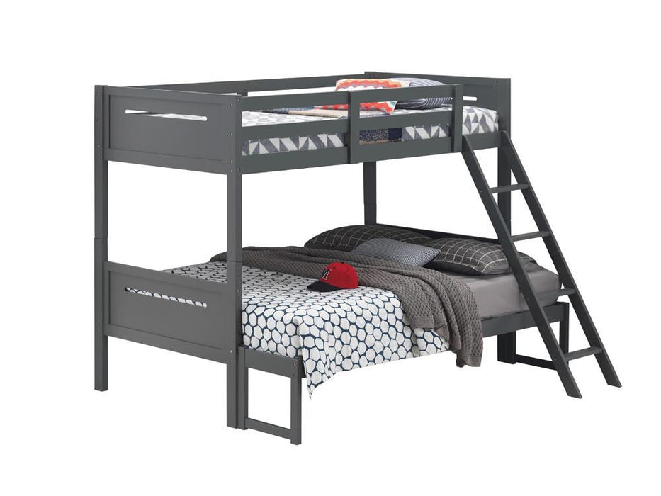 405052GRY TWIN/FULL BUNK BED