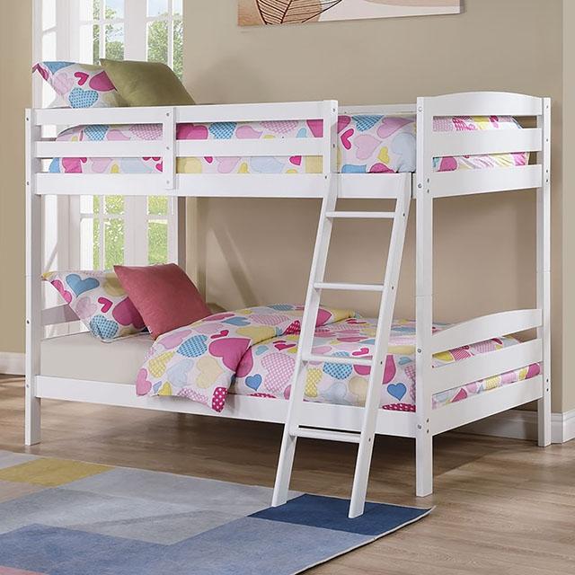 Candice Twin/Twin Bunk Bed White & Gray