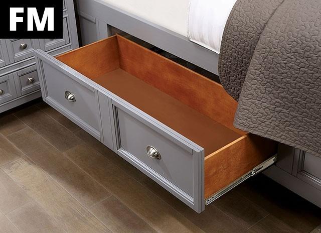 CASTILE Cal.King, E.King, Full, Queen, & Twin Bed, White, Pink, & Grey