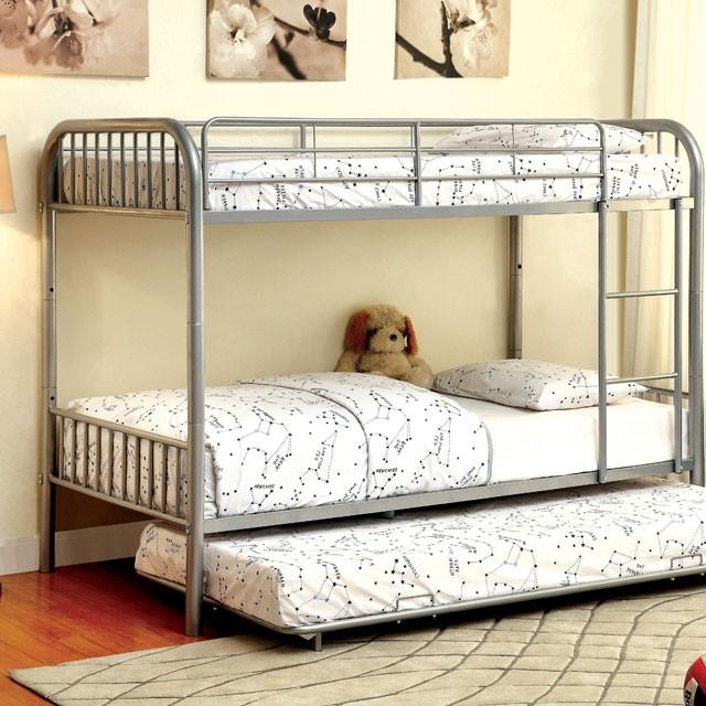 RAINBOW Silver Metal Twin/Twin Bunk Bed