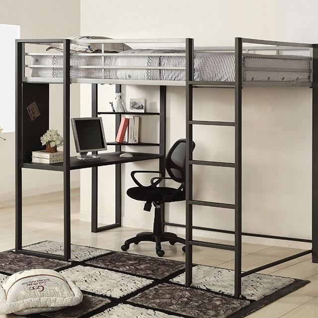Sherman Silver/Gun Metal Full & Queen Bed w/ Workstation
