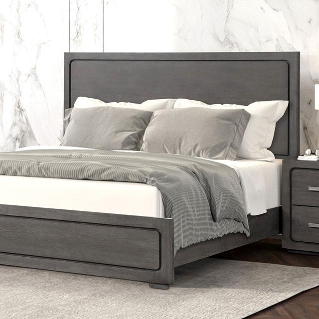 Crowthorne E.King & Queen Bed Grey & White