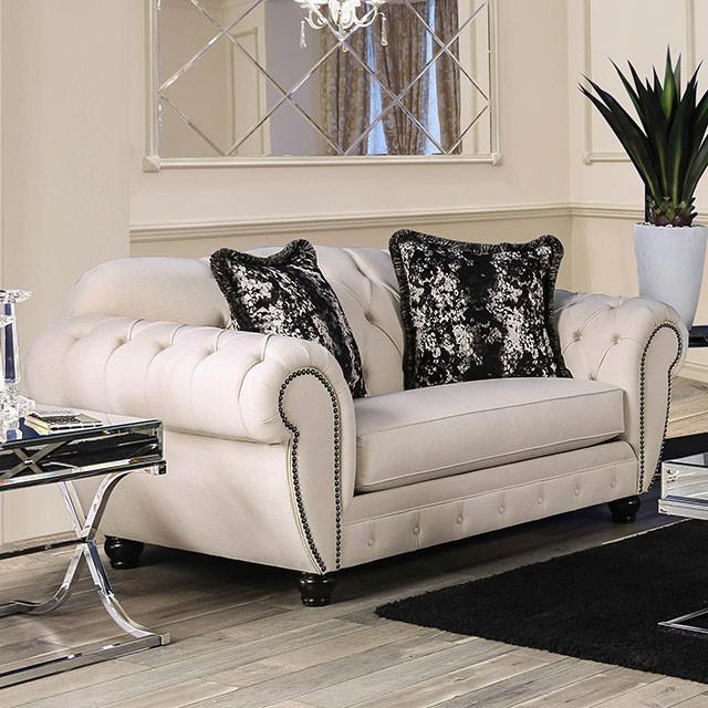 Gilda Beige/Black Love Seat