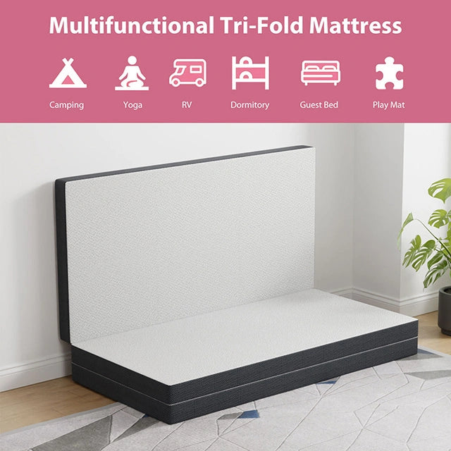 Hollyhock 4" Full Tri-Fold Memory Foam Topper
