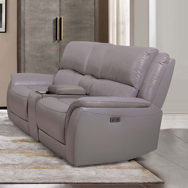 GORGIUS Power Loveseat, Light Gray