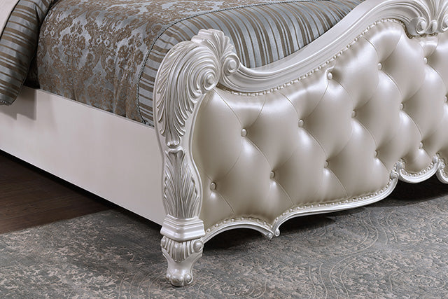 Ventresca 4 & 5 Piece Queen Bedroom Set White & Chrome
