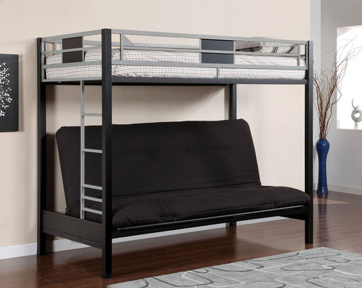 Clifton Silver/Gun Metal Twin Size Loft Bed w/ Futon Base image