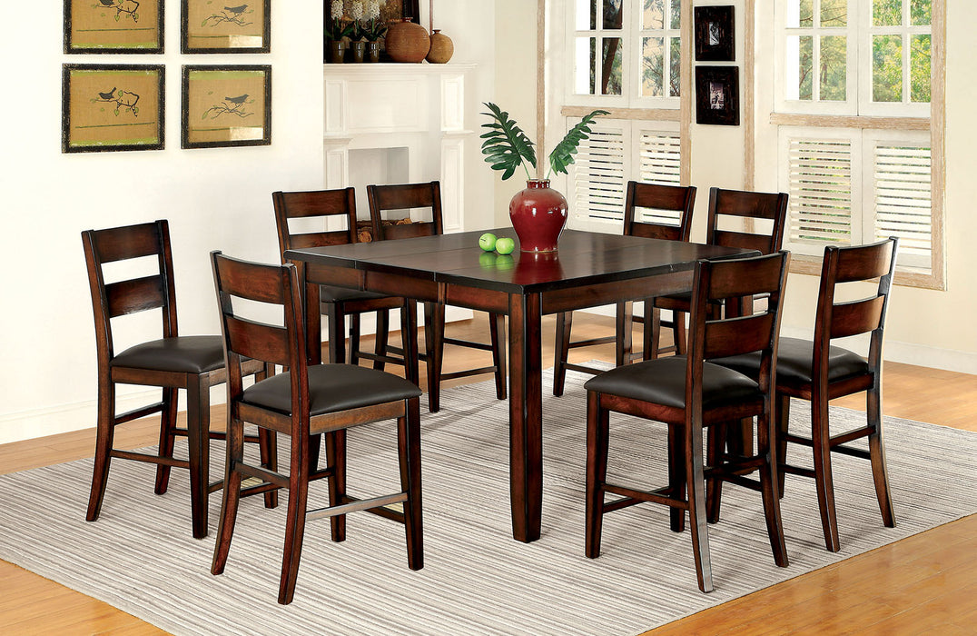 DICKINSON II Dark Cherry 8 Pc. Counter Ht. Dining Table Set w/ Bench image