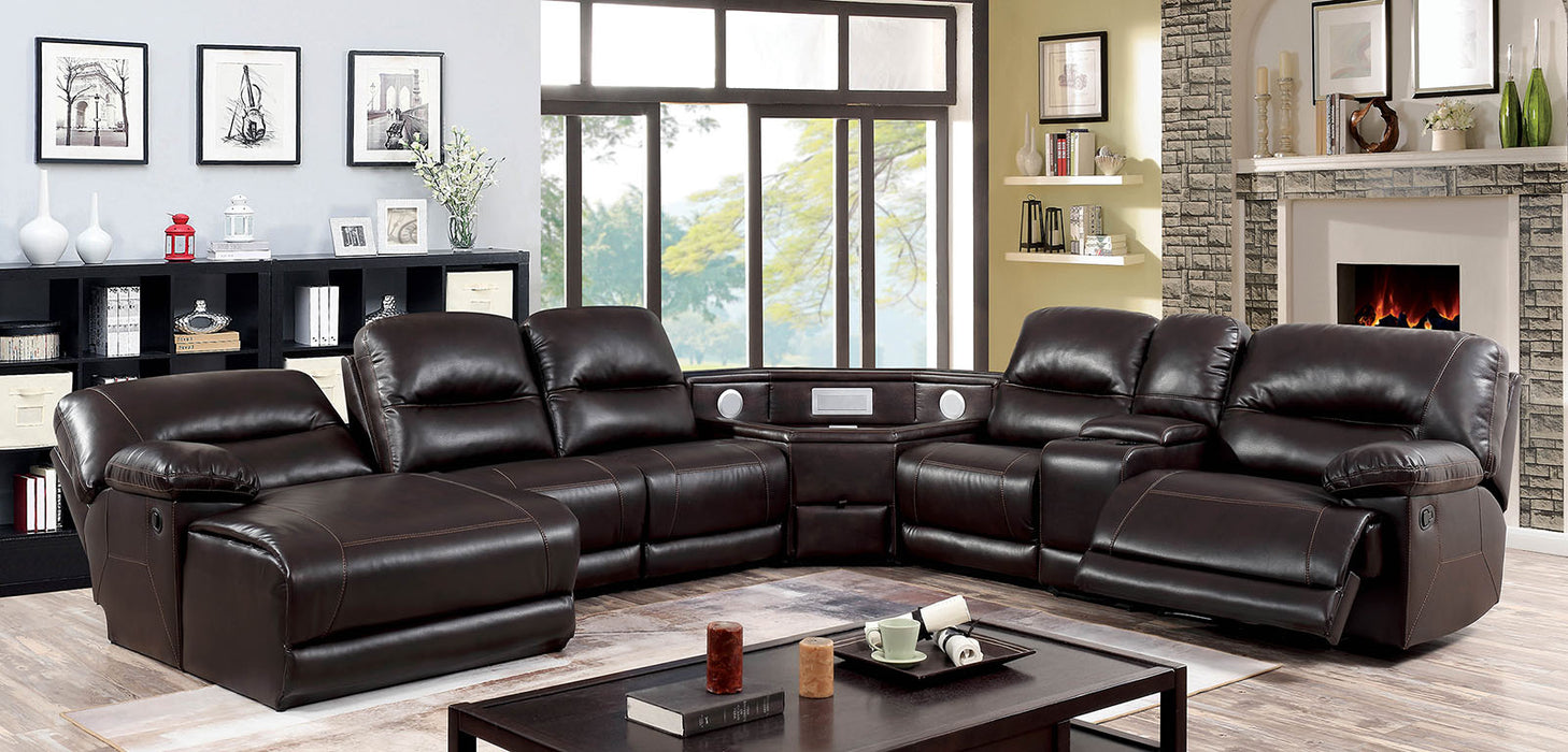 Glasgow Brown Sectional w/ Speaker Wedge image