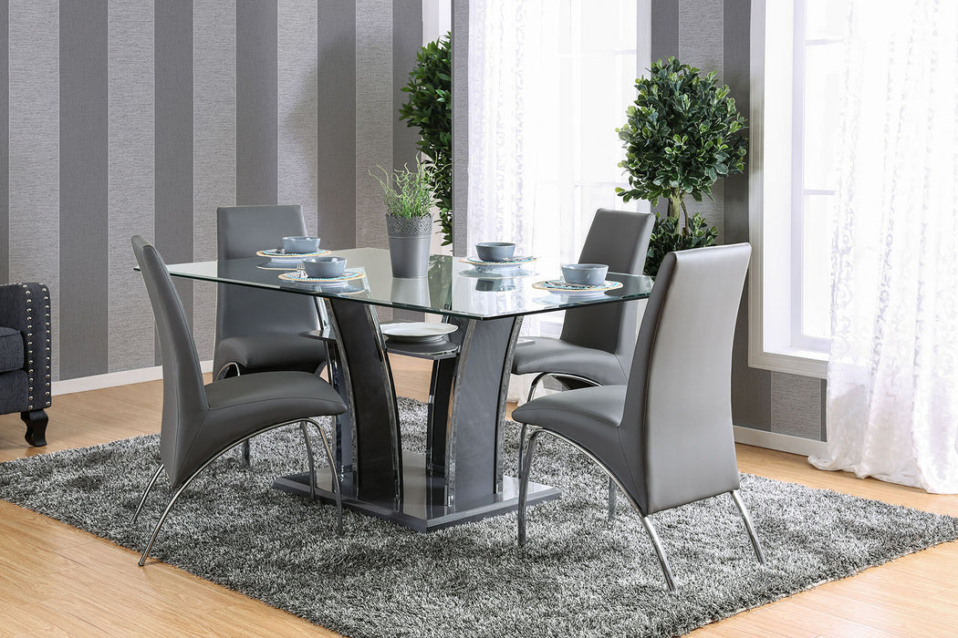 Glenview I Gray/Chrome Table + 6 Chairs image