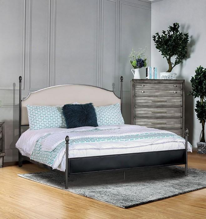 SINEAD Gun Metal/Beige Queen Bed image