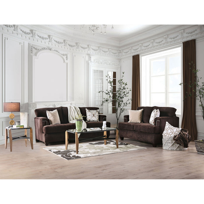 Brynlee Chocolate Sofa + Love Seat + 4 Pillows image